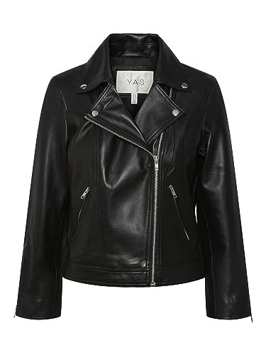 YAS Damska kurtka skórzana, Black 1, S