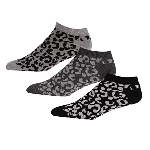 DKNY Damskie skarpetki w kostkę, damskie designerskie skarpety bawełniane, leopard print, 4-7