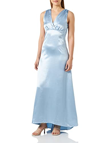 Vila Damska sukienka Visittas V-Neck S/L Maxi Dress-Noos, Kentucky Blue, 34