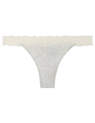 Women'secret Stringi bawełna & Szary Koronka, Szary, XL