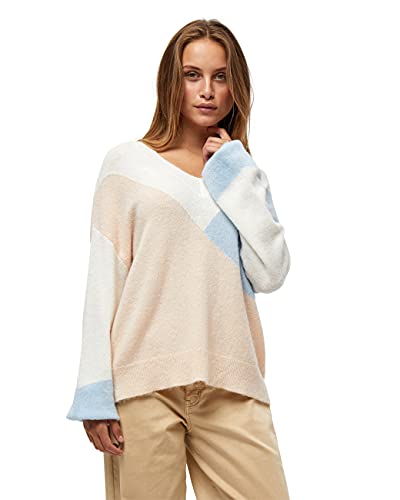 Peppercorn Sweter damski Dinea dekolt w serek, Cloud Dancer Pr, M