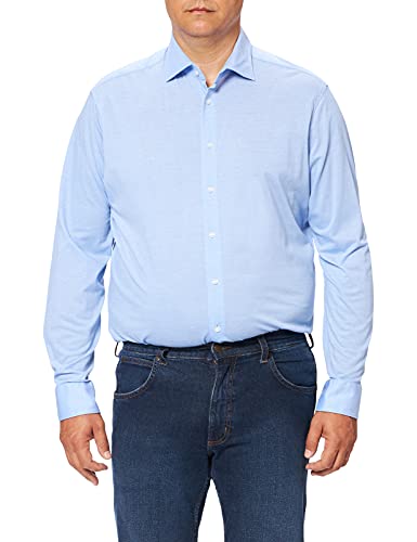 Seidensticker Męska koszula biznesowa, bez prasowania, o prostym kroju, krój regular fit, długi rękaw, kołnierz Kent, 100% bawełna, jasnoniebieski, 44