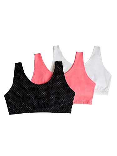 Fruit of the Loom Damski biustonosz sportowy w stylu tanku, modne kolory, Pin Dot/Popsicle Pink/White, 110