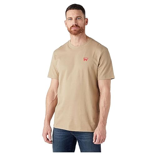 Wrangler Męski t-shirt Sign Off Tee, chinchilla, M