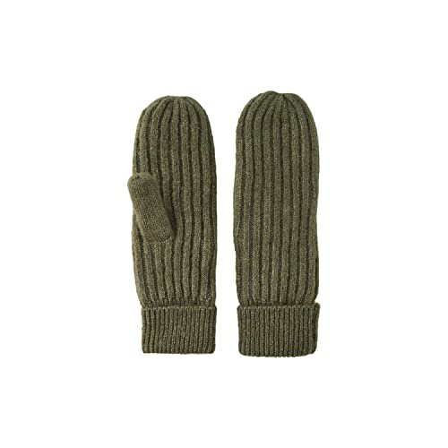 PIECES Damskie rękawiczki wełniane PCJESLIN Wool Mittens NOOS BC, Deep Lichen Green, One Size