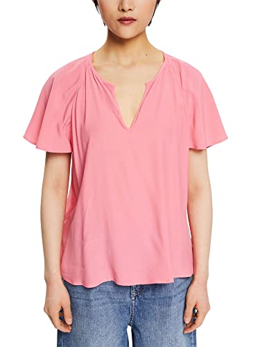 ESPRIT Collection bluzka z wycięciem w kielichu, różowy (Pink FUCHSIA), M