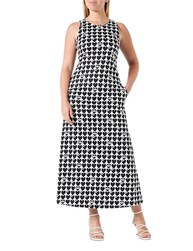 Love Moschino Damska sukienka bez rękawów z długim rękawem, biała czerń, rozmiar 40, biały/czarny, 40