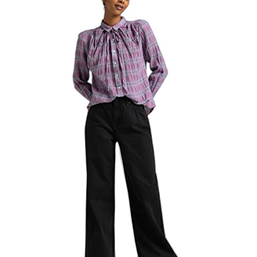 Lee Damska koszulka Lady Tie Neck, ciemna śliwka, XL