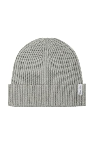 Calvin Klein Czapka męska z mankietem czapka zimowa, Heroic Grey Heather, rozmiar uniwersalny, Heroic Grey Heather, jeden rozmiar
