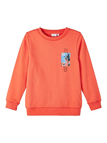 NAME IT Bluza chłopięca Nkmfalbert Ls Sweat Unb, koralowy, 146-152