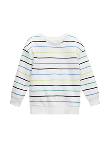 TOM TAILOR Chłopcy Bluza dziecięca Basic 1033093, 30363 - Off White Multicolor Stripe, 92-98