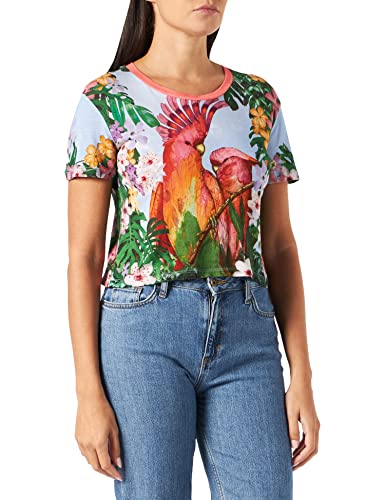 Desigual T-shirt damski Ts_Parrot, niebieski, XXL