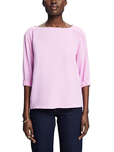 ESPRIT Bluzka typu crepe z elastycznymi mankietami, fioletowy, XS