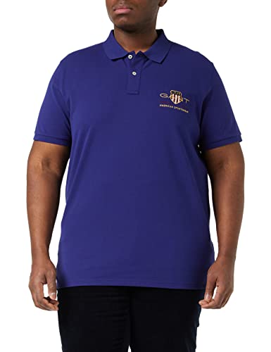GANT Męska koszulka polo Archive Shield Ss Pique, Beacon Blue, XS