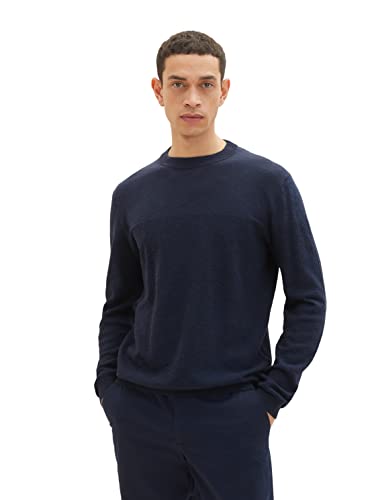 TOM TAILOR sweter męski lniany, 10668 - Sky Captain Blue, M