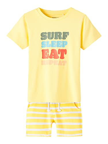 NAME IT Boy's NMMZACO SS top zestaw T-shirt, Habanero Gold, 98, Habanero Gold, 98
