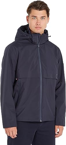 Tommy Hilfiger Męska kurtka z kapturem TH Protect SAIL, wełniana, pustynne niebo, M, Pustynne niebo, M