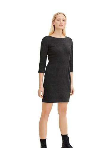 TOM TAILOR Damski etui sukienka ze strukturą 1035103, 30935 - Black White Structure Design, 42