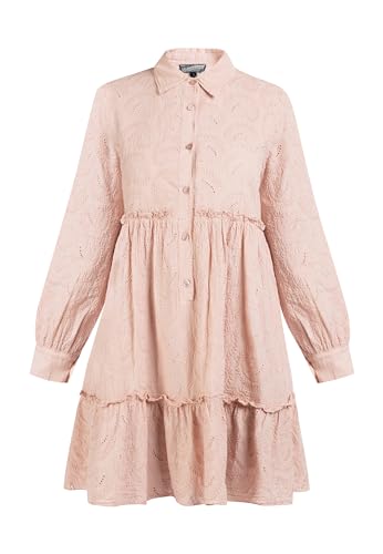 acalmar Sukienka damska z haftem dziurkowanym 37225616-AC01, różowa, S, Rosa, S