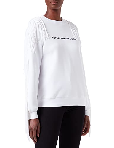 Replay Bluza damska, 1 Biały, XL