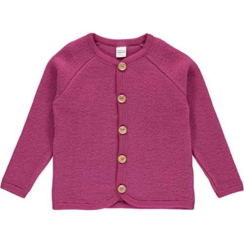 Fred's World by Green Cotton Girl's Wool Fleece Jacket, Plum, 104/110, śliwka, 104/110 cm