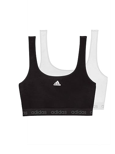 adidas Biustonosz Crop (2 sztuki), czarny/biały, L