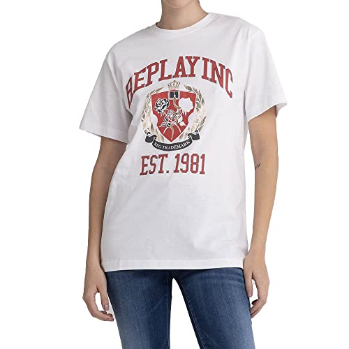 Replay Koszulka damska W3591E, 011 Natural White, XXS