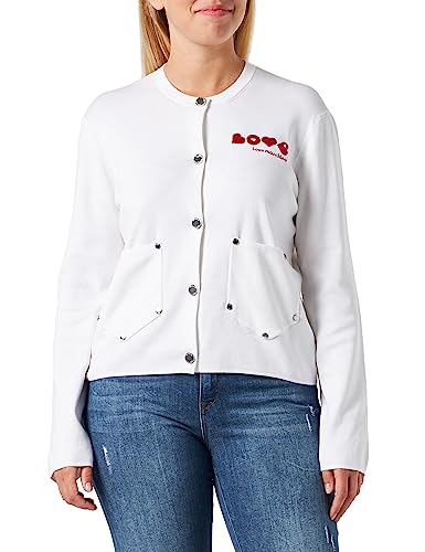 Love Moschino Damska kurtka kardiganowa, Optical White, 46, optical white, 46