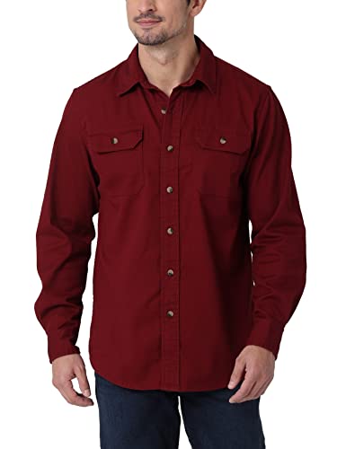 Wrangler Authentics Klasyczna tkana koszula męska z długim rękawem, cabernet, XXL