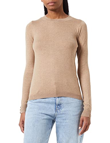 bestseller a/s Damski sweter VMSILKY LS O-Neck Blouse Boo Pullover, Silver Mink/Szczegóły: W melanż, XS