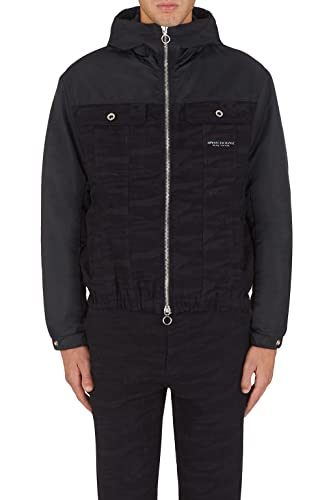 Armani Exchange Męska kurtka żakardowa Camou Denim, naszywka z logo na przodzie, CAMO Jaquard/DEEP, mała