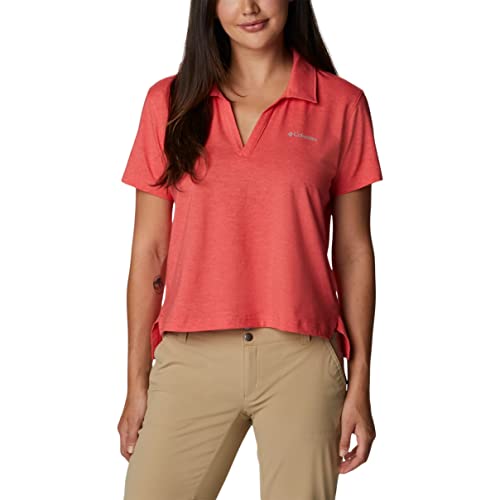 Columbia Damska koszulka polo W Sun Trek Czerwony Czerwony hibiskus wrzosowy XL