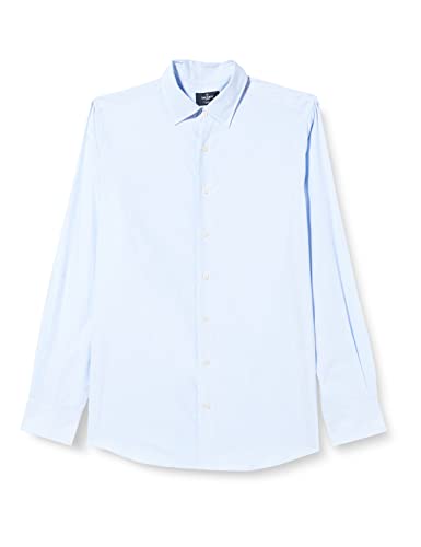Hackett London Męska koszula w paski o delikatnej skośnym splocie, 5 bmsky/biały, S