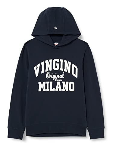 Vingino Bluza chłopięca z kapturem z klasycznym logo, niebieski (midnight blue), 4 lat