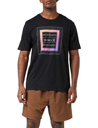 Hurley Evd Wash Tropic Box Tee Ss T-Shirt męski, czarny, S