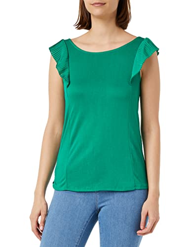 Springfield Bluzka Plisowane Falbany Koszulka damska, Ciemny Persimmon (Dark Khaki), S