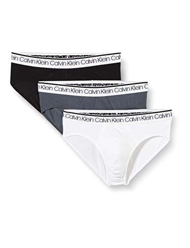 Calvin Klein Męskie majtki surfingowe 3 szt. figi biodrowe Surge, Czarny/biały/turbulencja, L