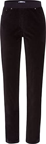 RAPHAELA by BRAX Damskie spodnie jeansowe, slim fit, styl Pamina, stretch, z gumowym ściągaczem, czarny, 52