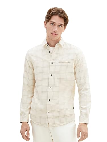 TOM TAILOR koszula męska, 32307 - beżowy Tonal Check, XXL
