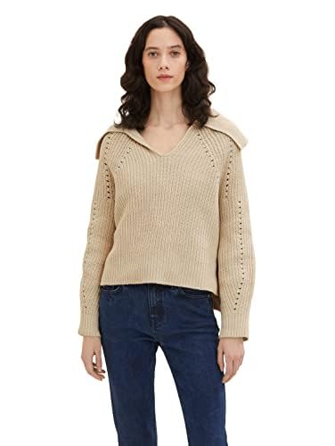 TOM TAILOR Damski sweter 1035297, 12365 - Dusty Beige, M