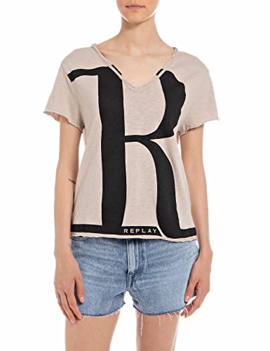 Replay Damska koszulka W3781, 893 piaskowa, L, 893 piaskowy, L