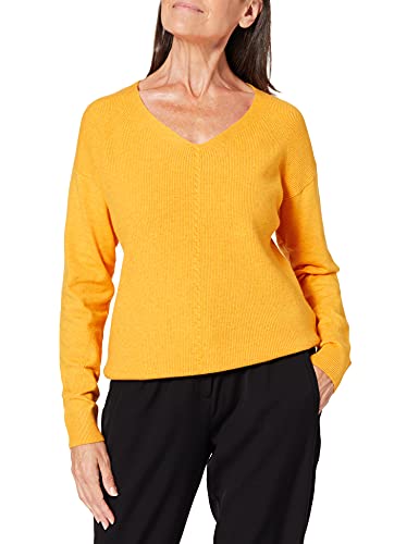 Street One Sweter damski, Dzianina siarka żółty melanż, 36