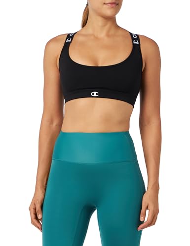 Champion Athletic Sportbras W-Stretch Jersey Removal Cups Biustonosz Sportowy Kobiety, Czarny, S