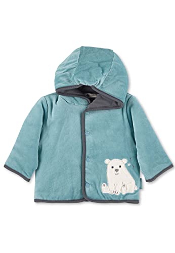 Sterntaler Unisex Baby Nicki Eisbär Elia kurtka z kapturem, ciemnoturkusowy, 50