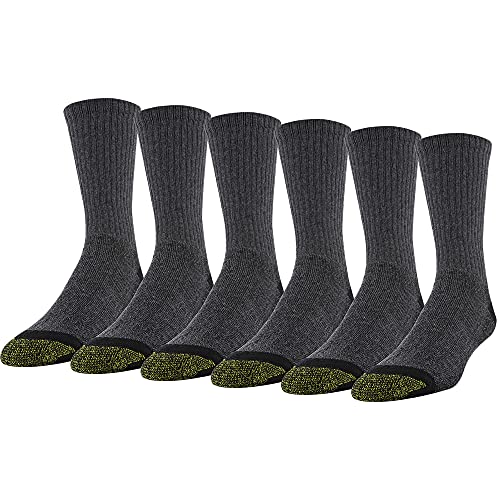Gold Toe Skarpety męskie, Grey/Black Work (6-pairs), L