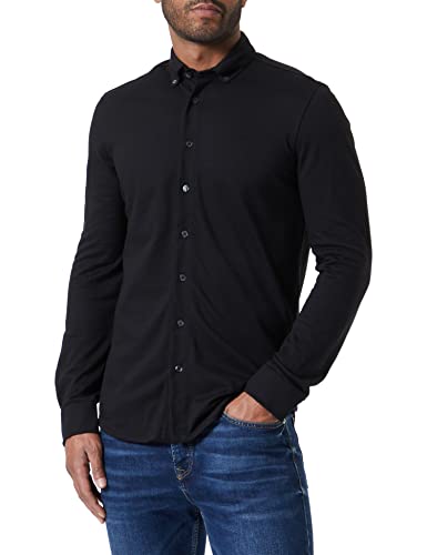 Trigema Męska koszula polo, czarna, M 627659, czarny, M