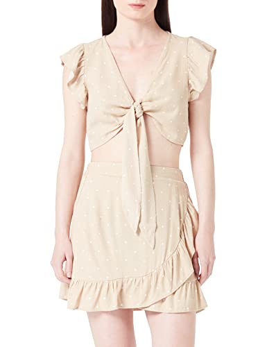 VERO MODA Damska spódnica Vmmymilo Hw Mini Skirt WVN Ga Rock, Irlandzki krem/Aop: śnieżnobiałe kropki, S