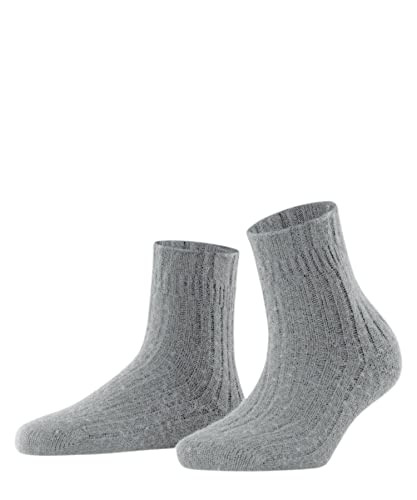 FALKE Kobiety Skarpety Bedsock Rib W SO Wełna Merynosa Kaszmir ciepłe miękkie 1 Para, Szary (Silver 3290), 35-38