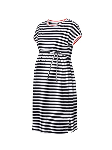 Esprit Maternity Sukienka damska z krótkim rękawem w paski, Nocne niebo niebieskie - 485, 36 PL
