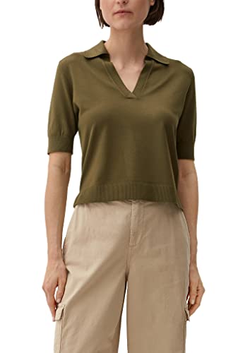 s.Oliver Damski sweter z kołnierzykiem polo, krótki rękaw, zielony, 34, zielony, 34